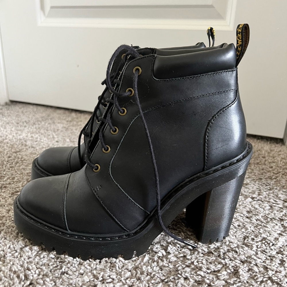 Dr. Martens Black Heeled Boots with Chunky Heel